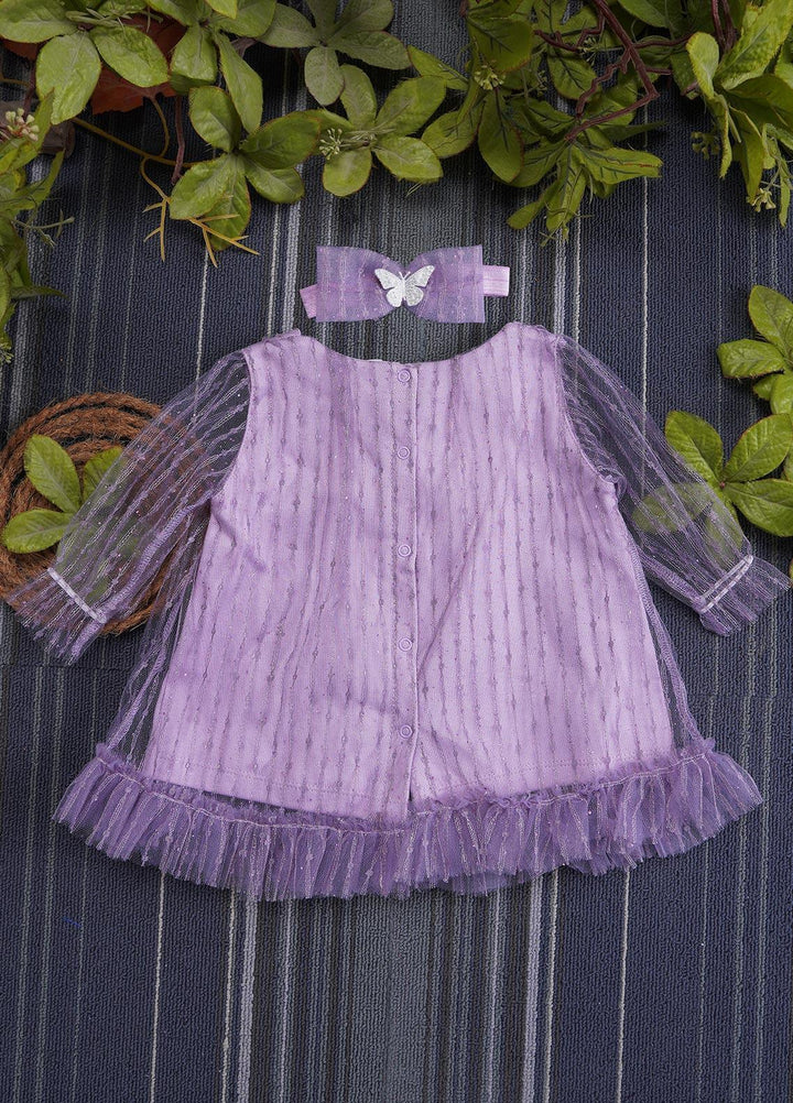 Sanaulla Exclusive Range  Fancy Frocks for Girls -  5-3005 Purple