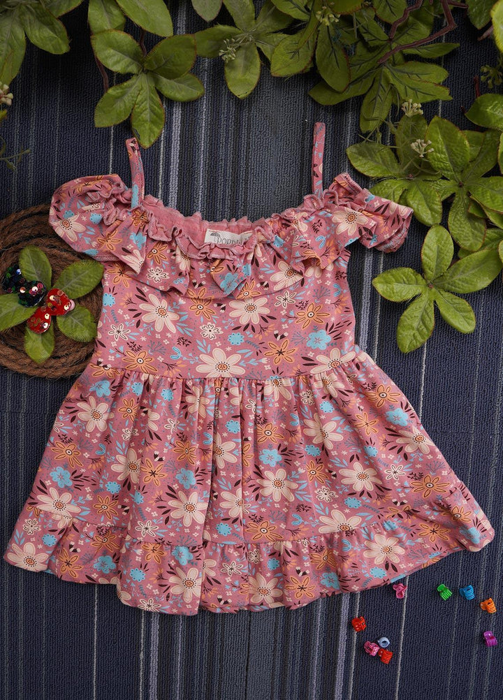 Sanaulla Exclusive Range  Fancy Girls Frocks -  7036-0205 Pink