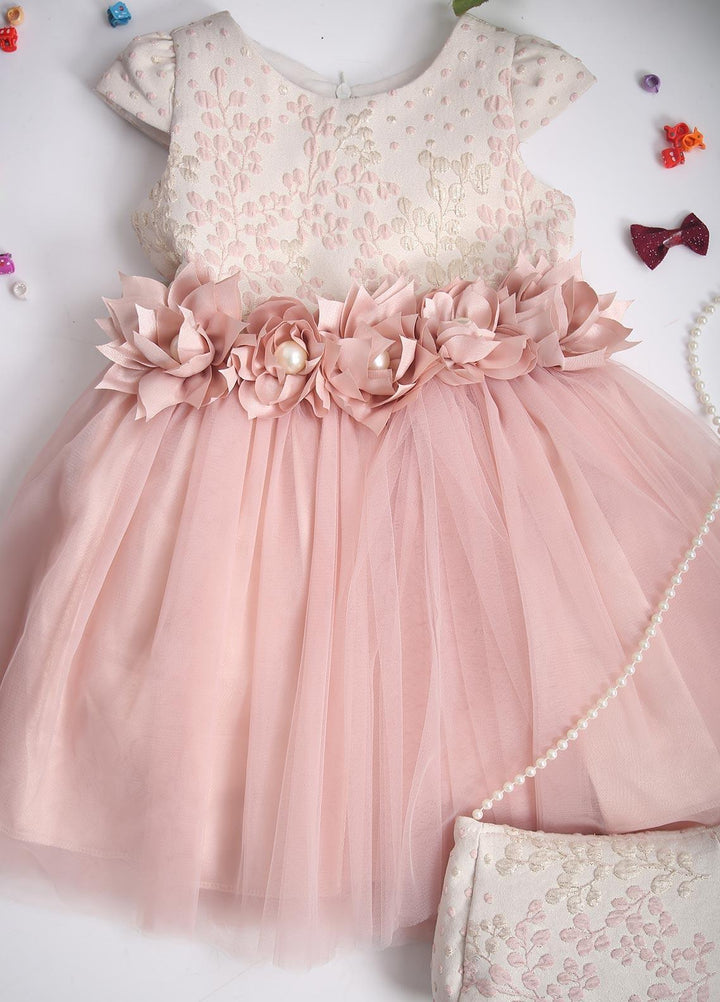 Sanaulla Exclusive Range  Fancy Frocks for Girls -  8254 Pink