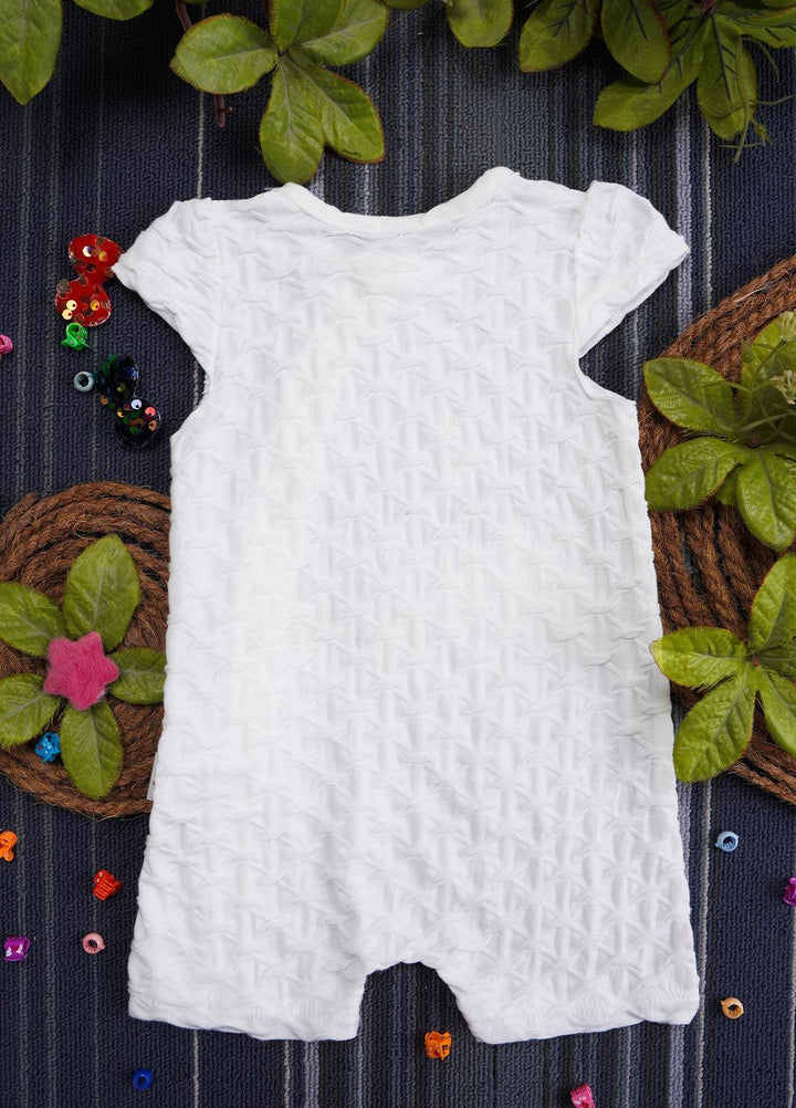 Sanaulla Exclusive Range Cotton Casual Romper for Girls -  236391 White