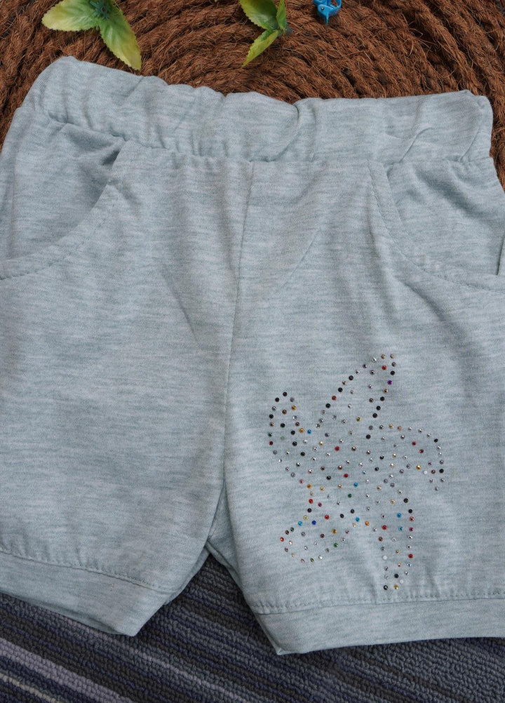 Sanaulla Exclusive Range Cotton Casual Short for Girls -   70530 Sea Green