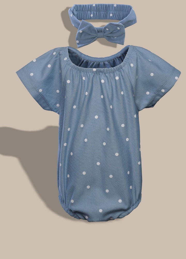 Sanaulla Exclusive Range  Pret Romper for Girls -  1015733 Blue