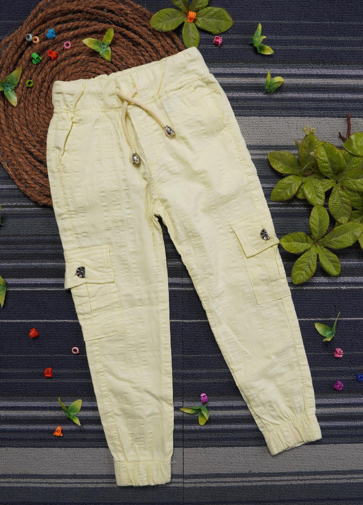 Sanaulla Exclusive Range Cotton Casual Trouser for Girls -   0103 Lemon