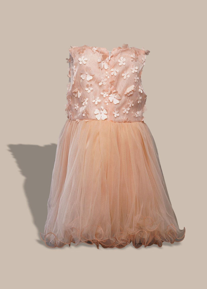 Sanaulla Exclusive Range  Pret Frock for Girls -  3010 Peach