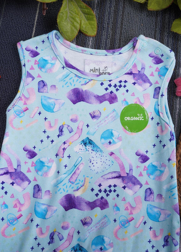 Sanaulla Exclusive Range Cotton Casual Romper for Girls -  2228771 Sky Blue