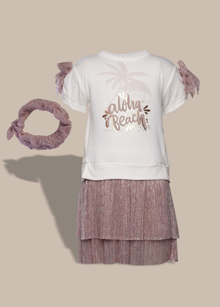 Sanaulla Exclusive Range  Pret Frock for Girls -  5816 Brown