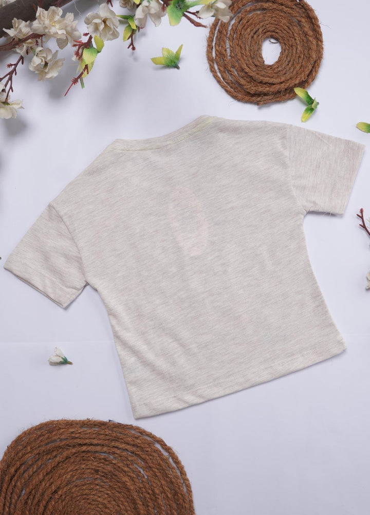 Sanaulla Exclusive Range Cotton Casual T-Shirts for Girls - 12207 Light Grey