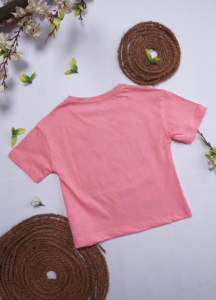 Sanaulla Exclusive Range Cotton Casual T-Shirts for Girls - 12207 Light Pink