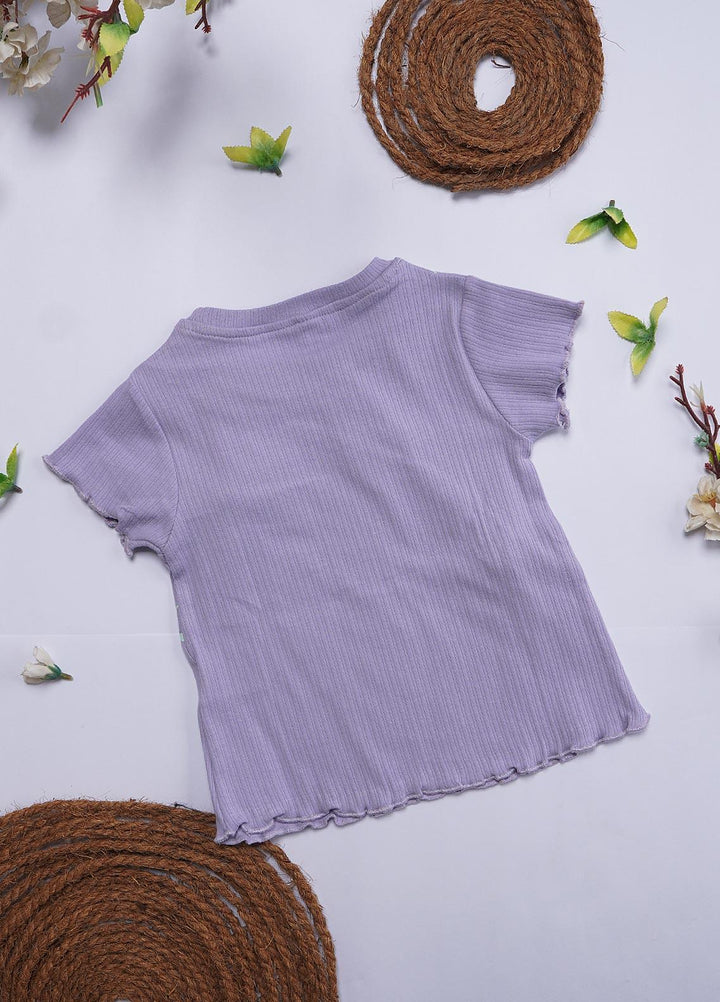 Sanaulla Exclusive Range Cotton Casual T-Shirts for Girls - 6051 Purple