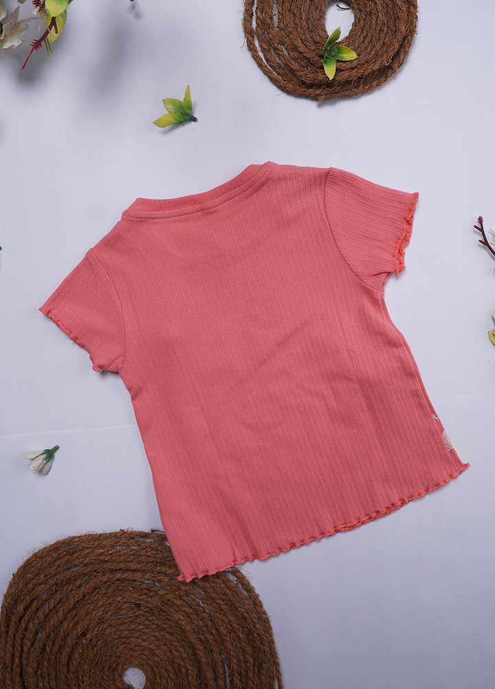 Sanaulla Exclusive Range Cotton Casual T-Shirts for Girls - 6051 Rust