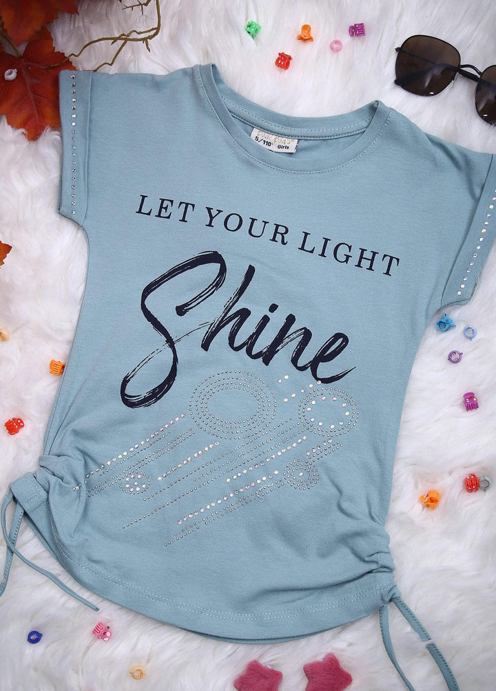 Sanaulla Exclusive Range Cotton Casual T-Shirts for Girls -  113529 L Green