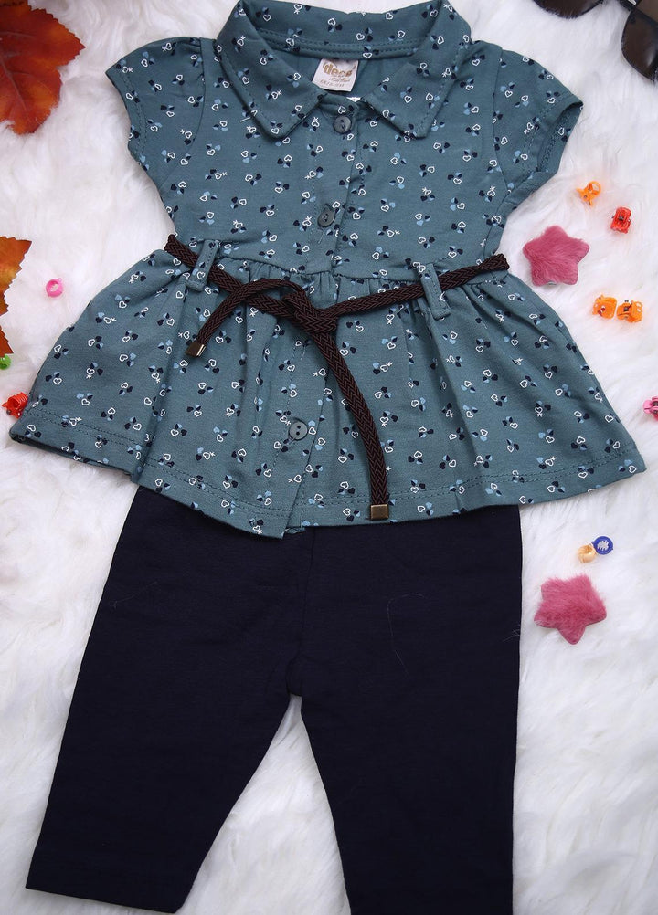 Sanaulla Exclusive Range Cotton Casual 2 Piece for Girls -  114877 Green
