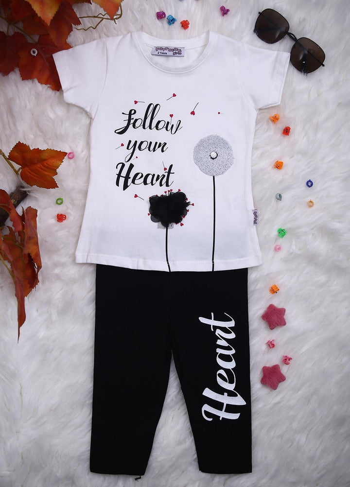 Sanaulla Exclusive Range Cotton Casual Girls 2 Piece -  D-114755 White