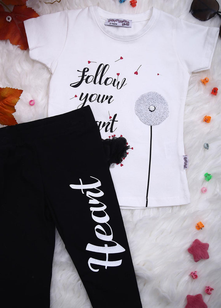 Sanaulla Exclusive Range Cotton Casual Girls 2 Piece -  D-114755 White