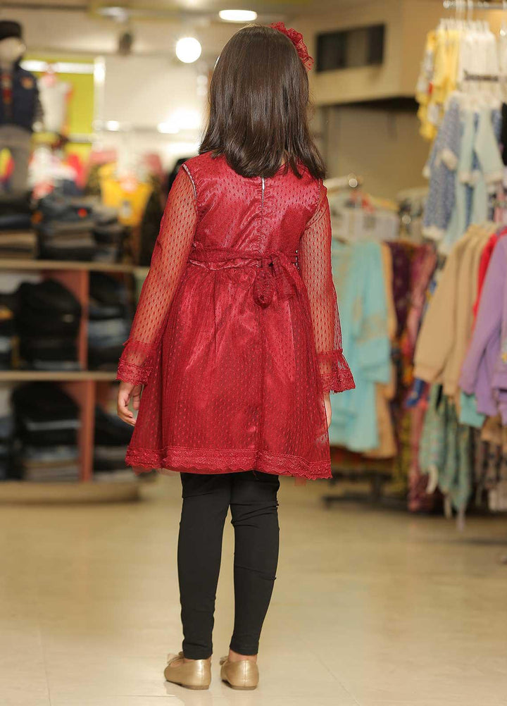 Sanaulla Exclusive Range  Fancy Girls Frocks -  342476 Maroon