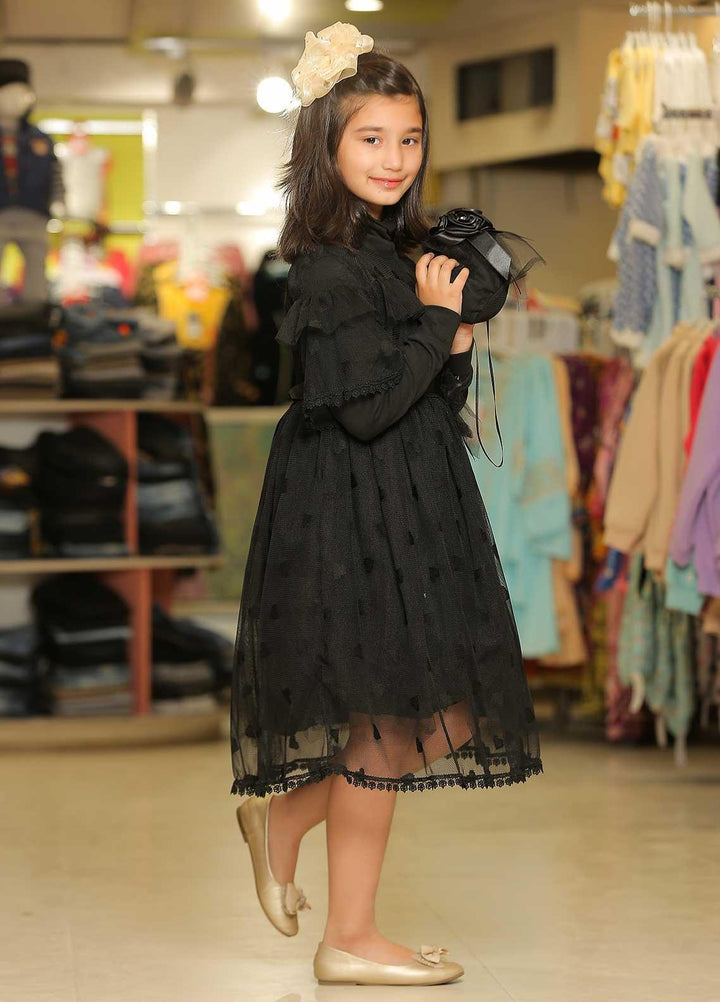 Sanaulla Exclusive Range  Fancy Frocks for Girls -  342659 Black