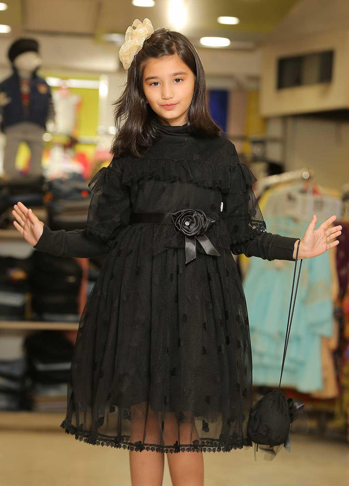 Sanaulla Exclusive Range  Fancy Frocks for Girls -  342659 Black