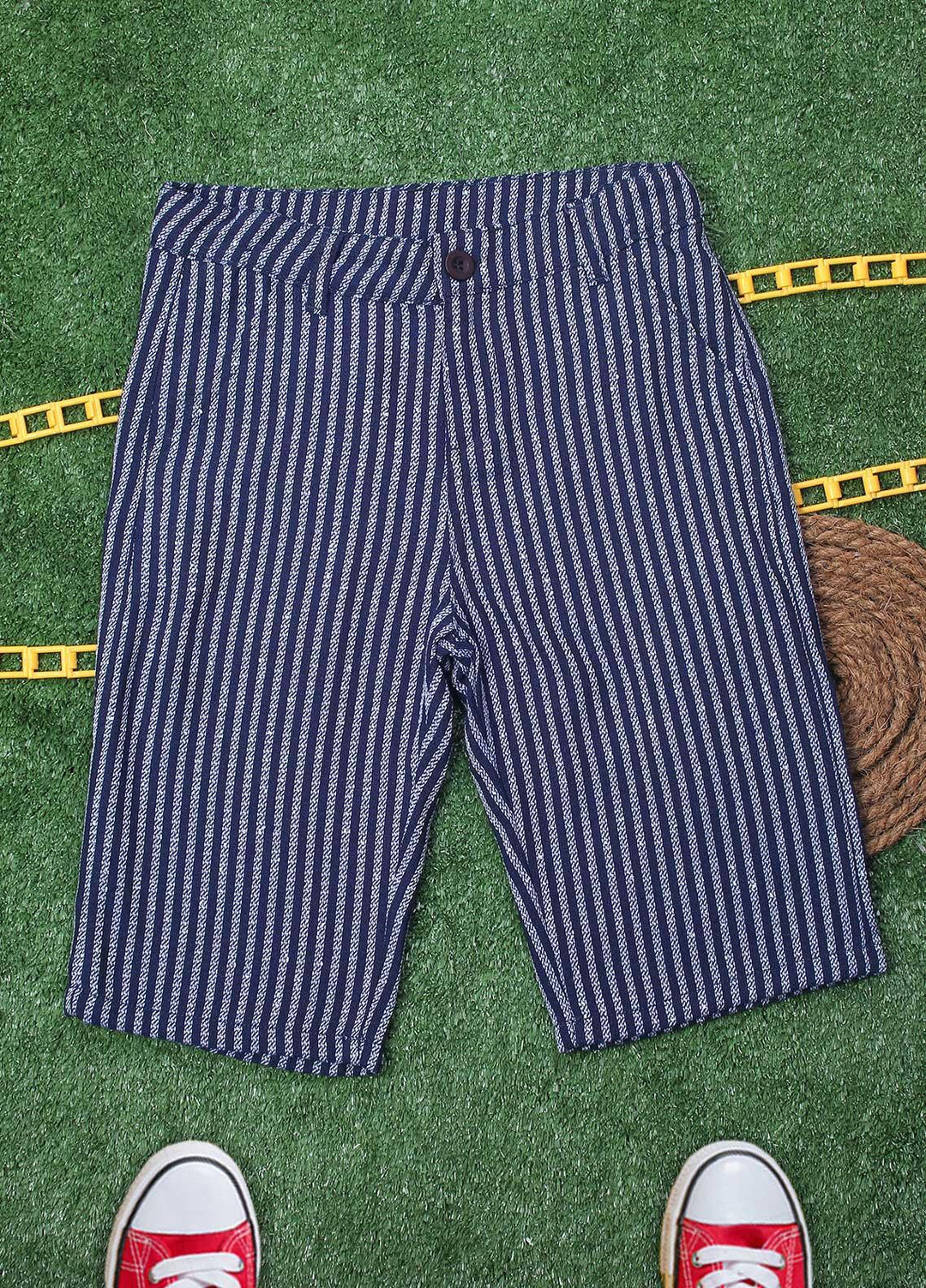 Sanaulla Exclusive Range Cotton Fancy Boys Shorts - 120202 Navy Blue