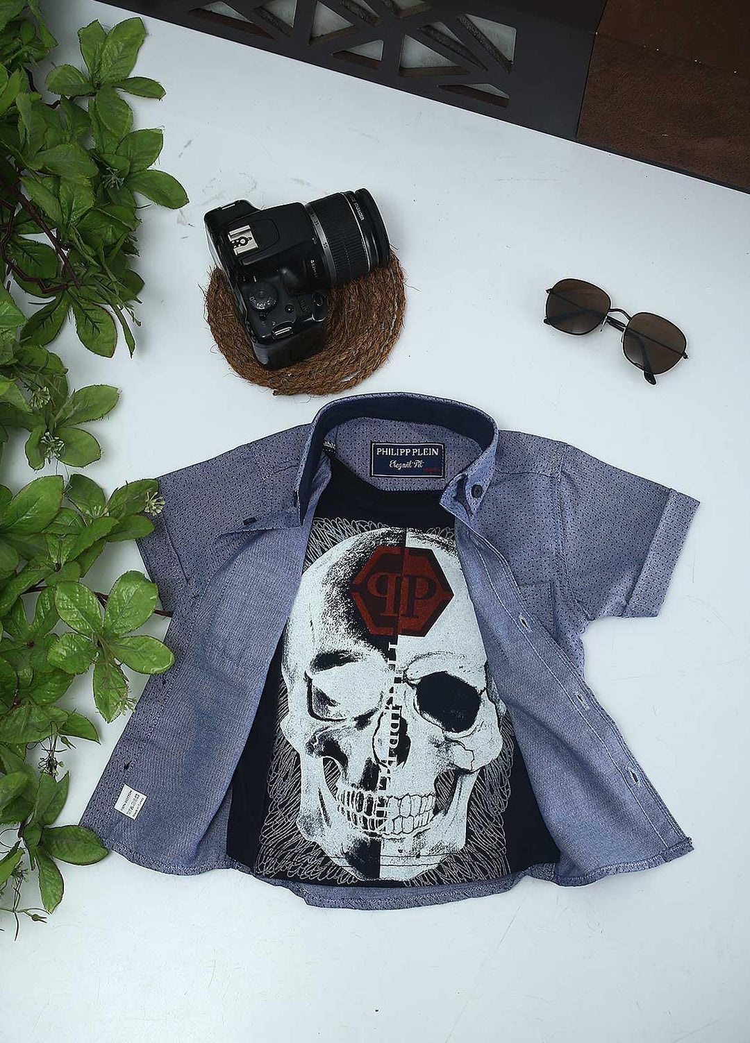 Sanaulla Exclusive Range Cotton Fancy Boys Shirts -  2001 Blue