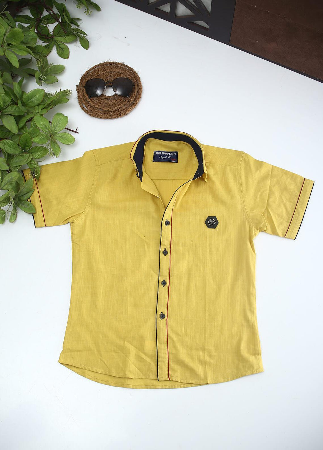 Sanaulla Exclusive Range Cotton Fancy Boys Shirts - 2002 Yellow