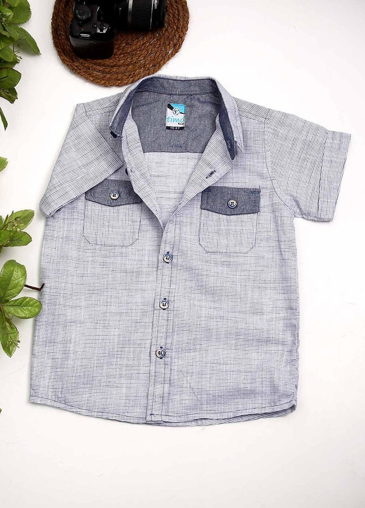 Sanaulla Exclusive Range Cotton Fancy Boys Shirts -  D-1143 L Blue