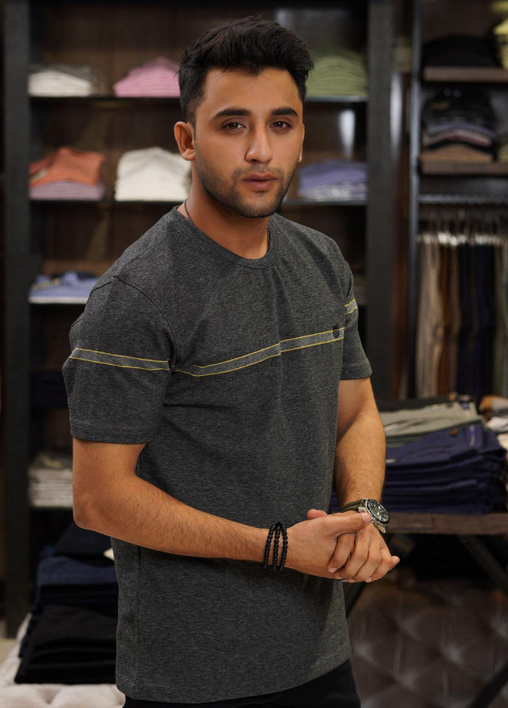 Sanaulla Exclusive Range Cotton Polo for Men - D-1298 Dark Grey