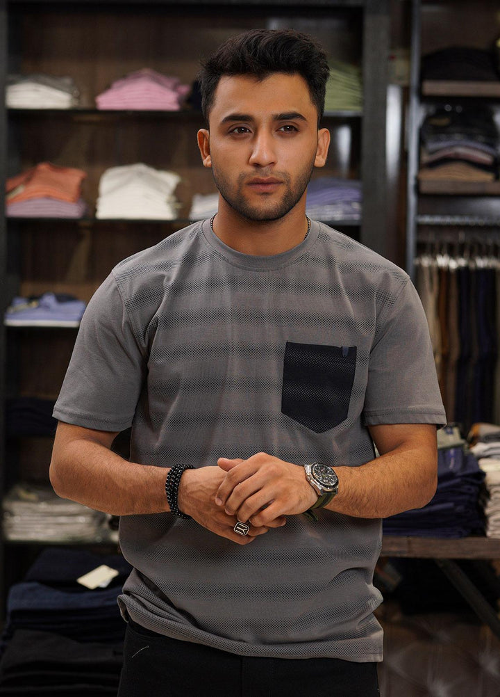 Sanaulla Exclusive Range Cotton Polo for Men - D-6092 Grey