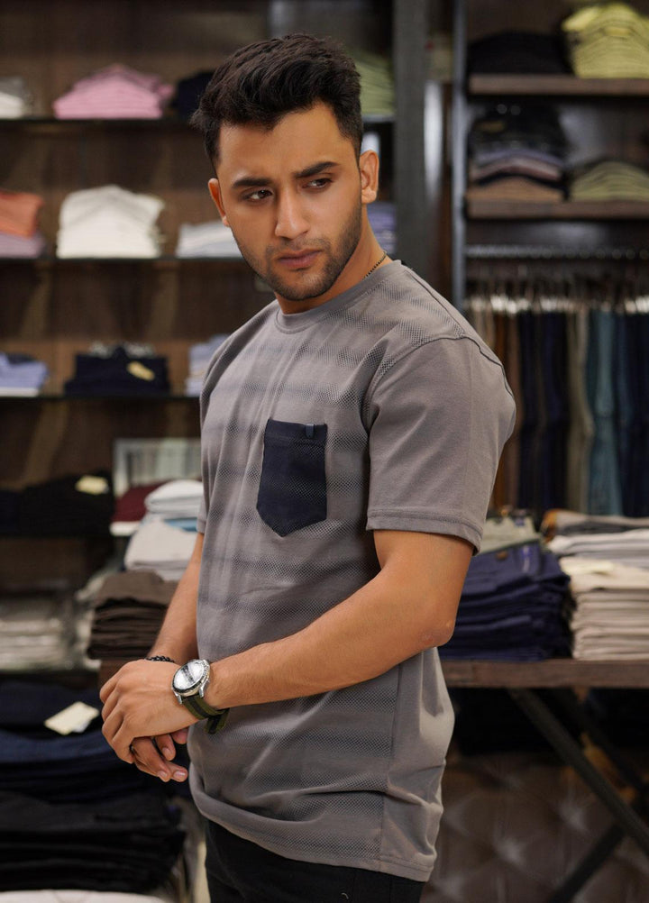 Sanaulla Exclusive Range Cotton Polo for Men - D-6092 Grey