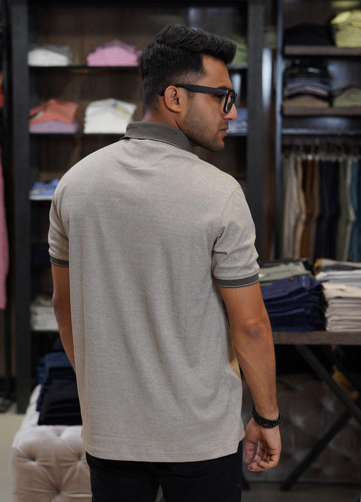 Sanaulla Exclusive Range Cotton Polo for Men - D-6371 Light Brown