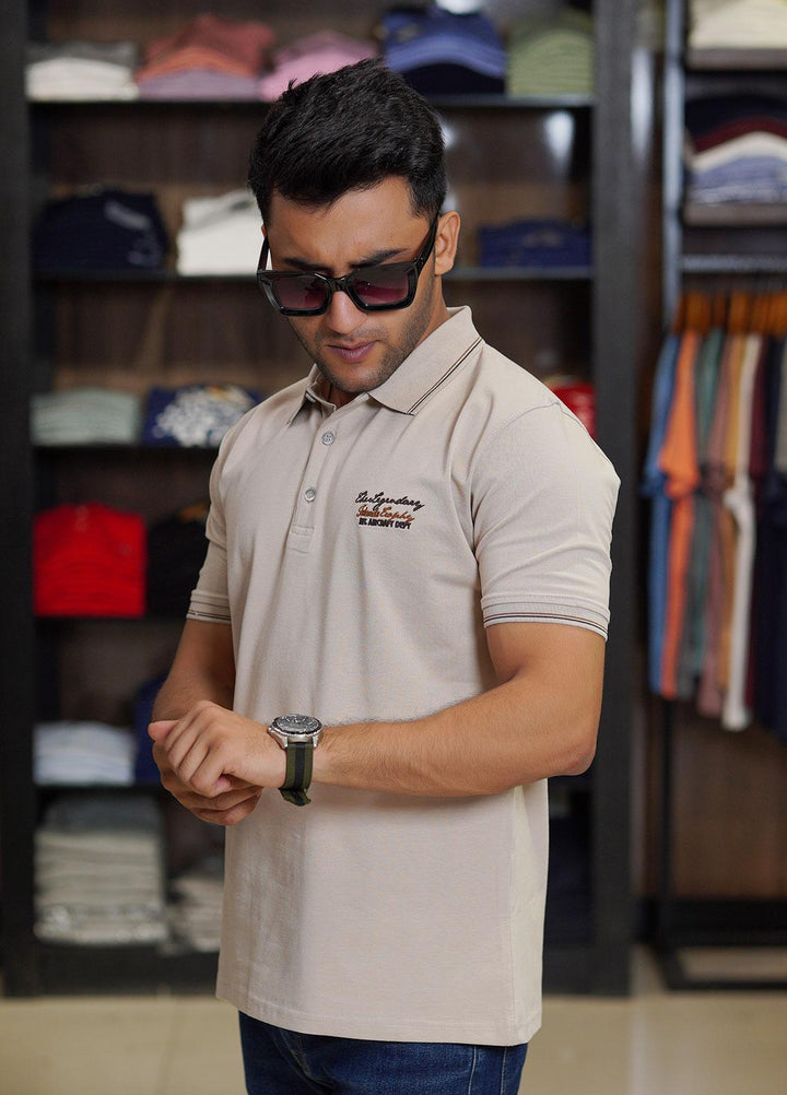 Sanaulla Exclusive Range Cotton Polo for Men - D-6565 Skin