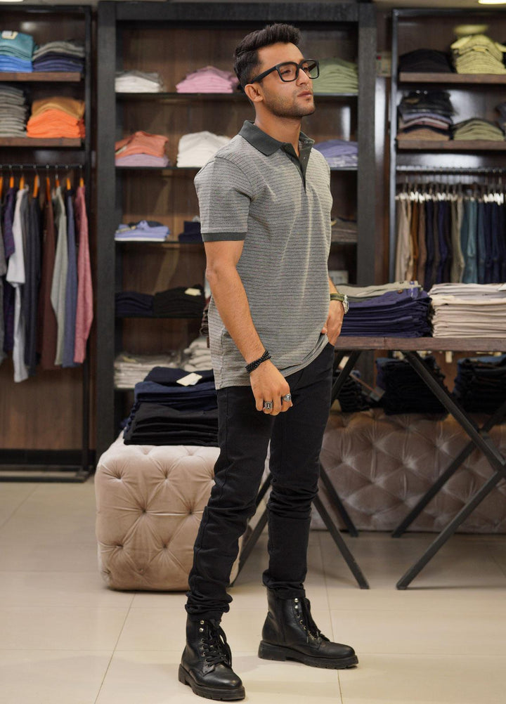 Sanaulla Exclusive Range Cotton Polo for Men - D-6691 Green