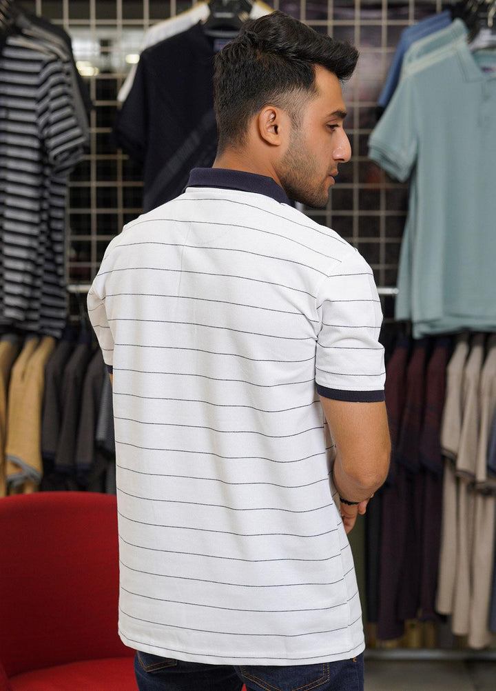 Sanaulla Exclusive Range Cotton Polo for Men - D-6771 White