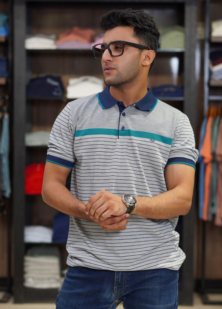 Sanaulla Exclusive Range Cotton Polo for Men - D-7206 Light Grey