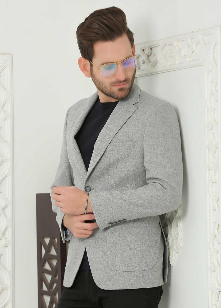 Sanaulla Exclusive Range  Casual Blazers for Men -  SU22MB Wool Blazer 7087 07 Silver