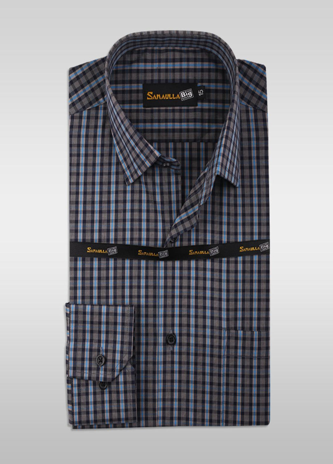 Sanaulla Exclusive Range Cotton Formal Men Shirts - SU21GR 02-Grey