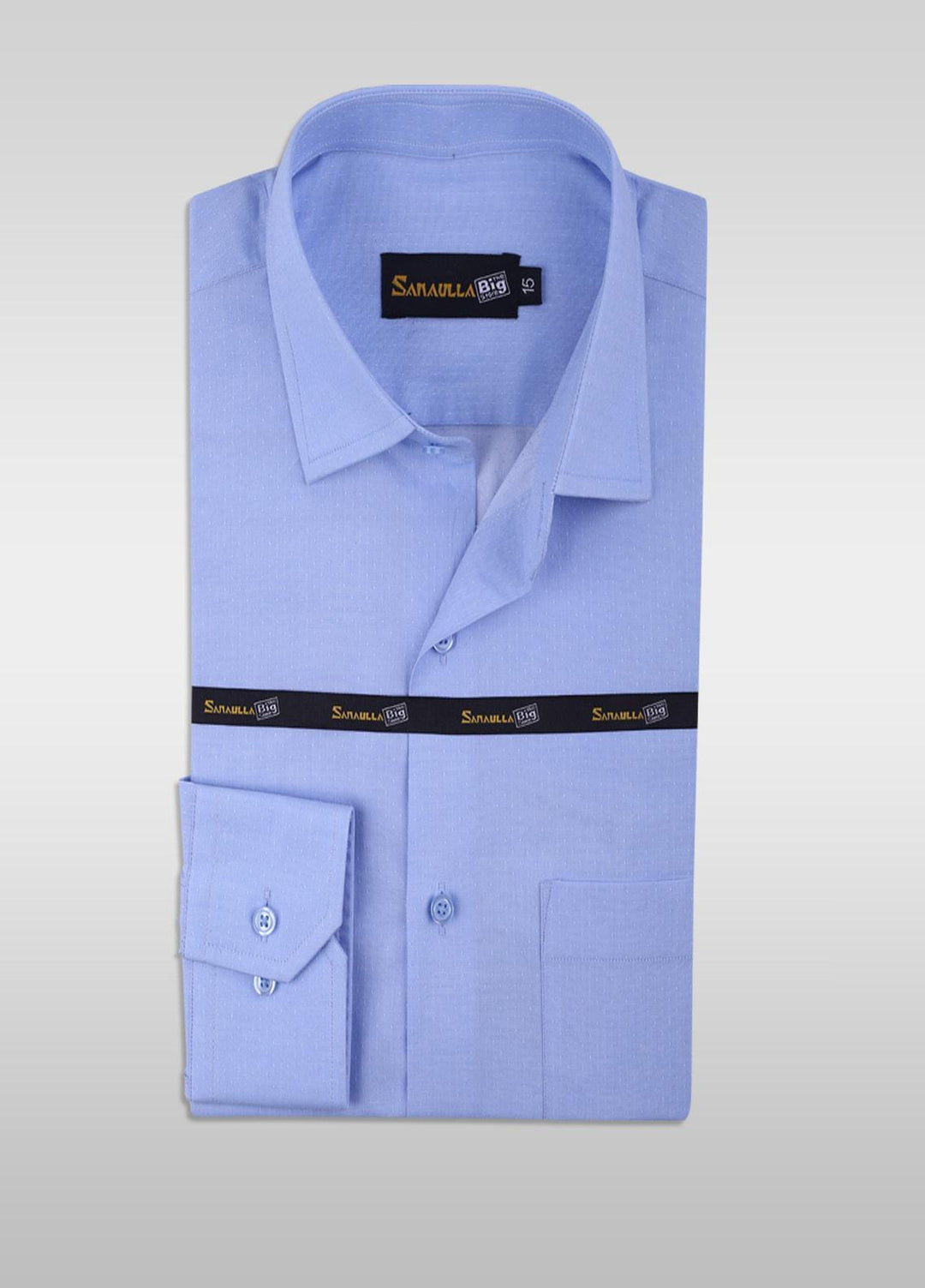 Sanaulla Exclusive Range Cotton Formal Shirts for Men - SU21GR 05-Sk-Blue