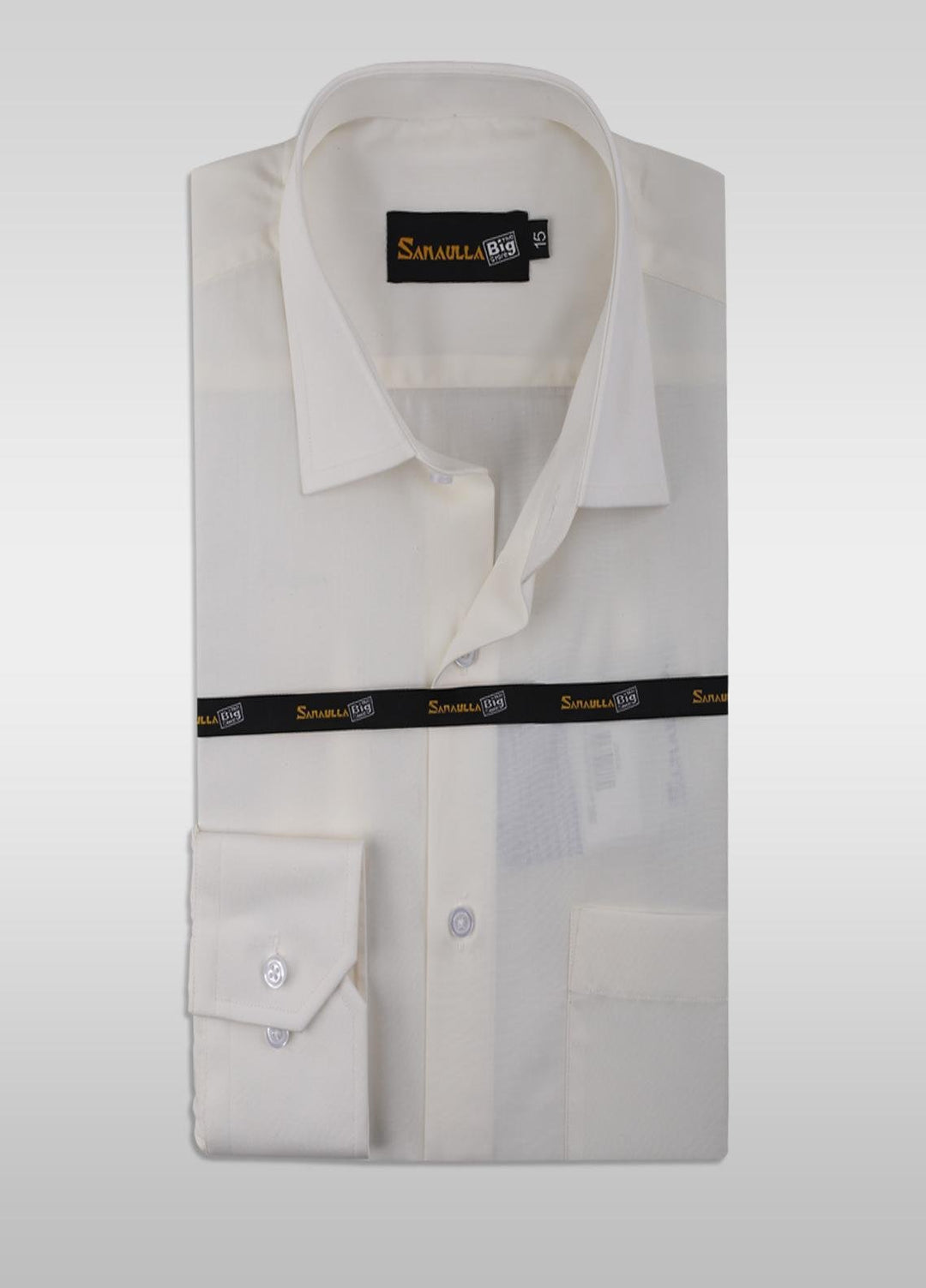 Sanaulla Exclusive Range Cotton Formal Shirts for Men - SU21GR 12-Cream