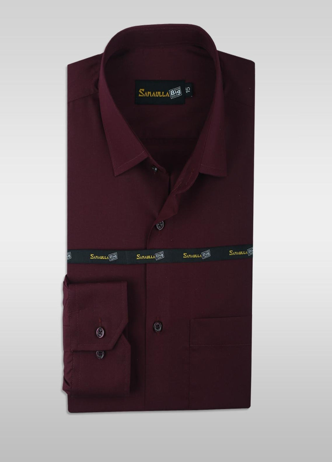 Sanaulla Exclusive Range Cotton Formal Men Shirts - SU21GR 13-Maroon