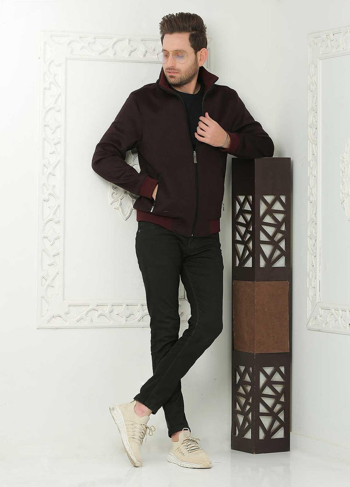 Sanaulla Exclusive Range  Casual Men Jackets -  SU21MJ D-01 Mehroon