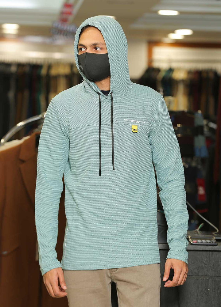 Sanaulla Exclusive Range  Casual Hoodies for Men -  SU22MJ (Hoodie) T Shirt 6705 Light Green