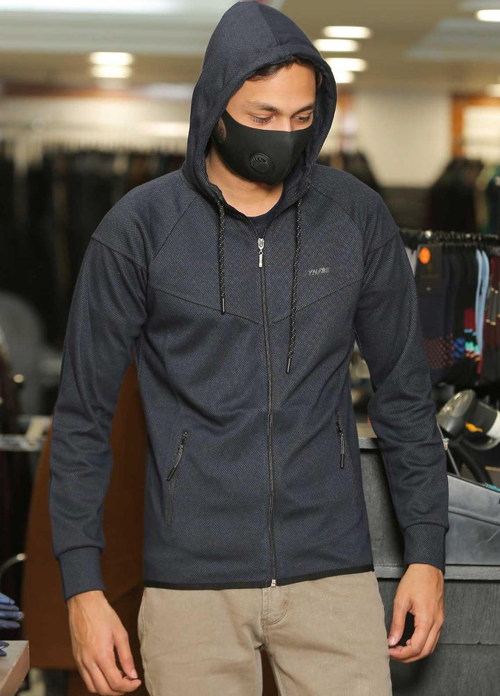 Sanaulla Exclusive Range  Casual Men Upper -  SU22MJ Upper AS-152 Navy Blue