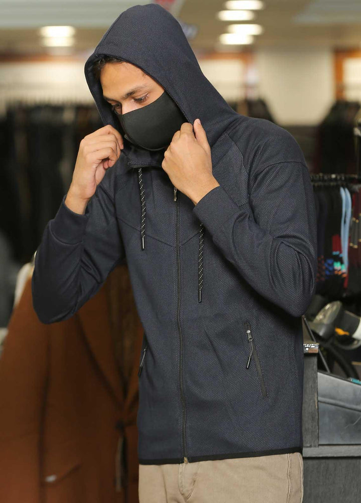 Sanaulla Exclusive Range  Casual Men Upper -  SU22MJ Upper AS-152 Navy Blue