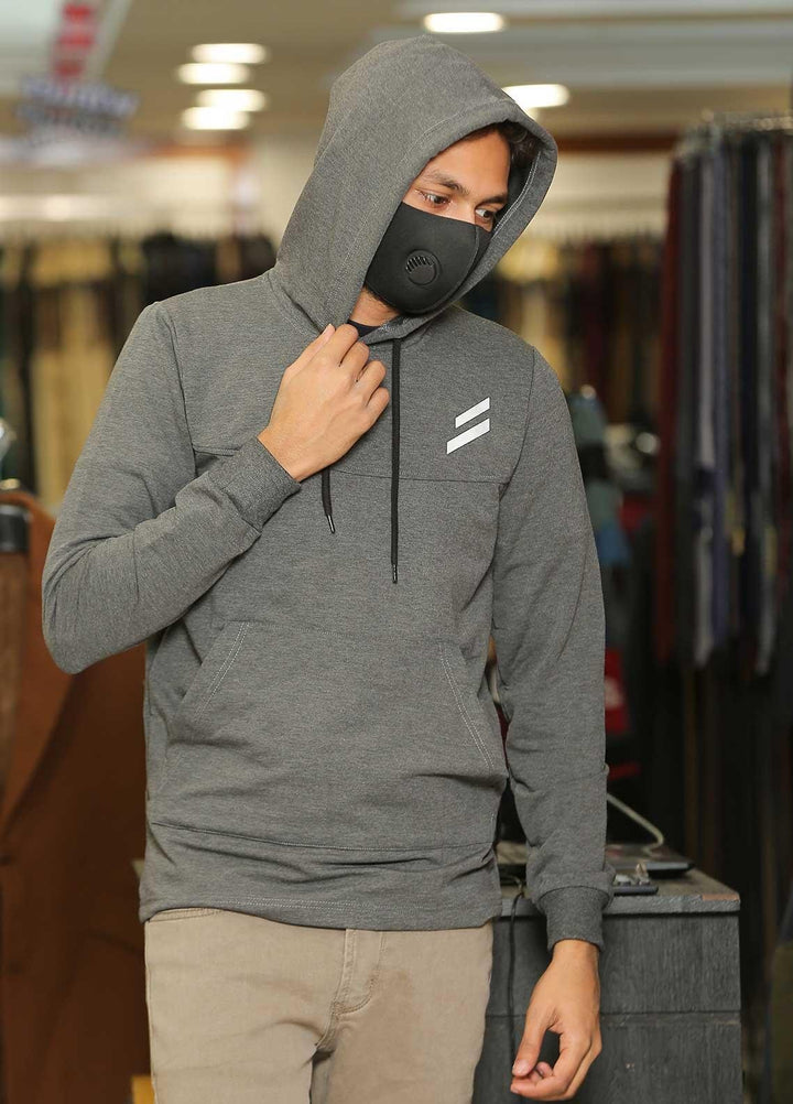 Sanaulla Exclusive Range  Casual Men Hoodies -  SU22MJ (Hoodie) T Shirt 6596 Grey