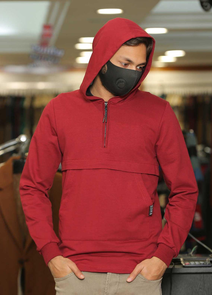 Sanaulla Exclusive Range  Casual Men Hoodies -  SU22MJ (Hoodie) T Shirt 6597 Rust