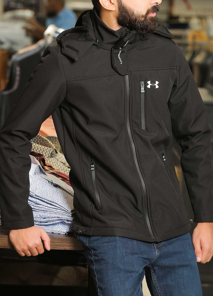 Sanaulla Exclusive Range Polyester Casual Men Jackets -  SU21MJ Jacket 601 Black