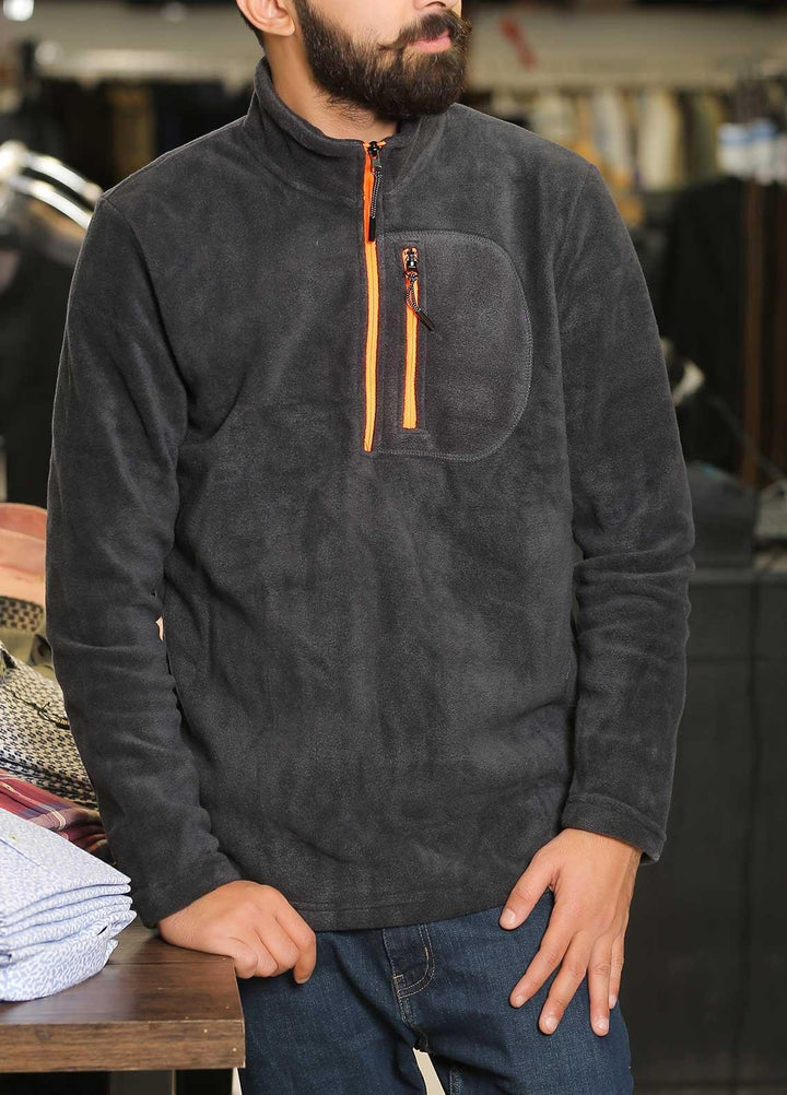 Sanaulla Exclusive Range Fleece Casual Men Jackets -  SU21MJ T Shirt 6631 Grey