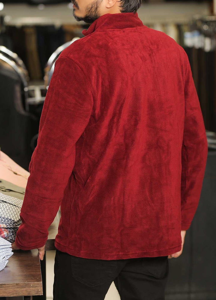 Sanaulla Exclusive Range Fleece Casual Jackets for Men -  SU21MJ T Shirt 6631 Maroon