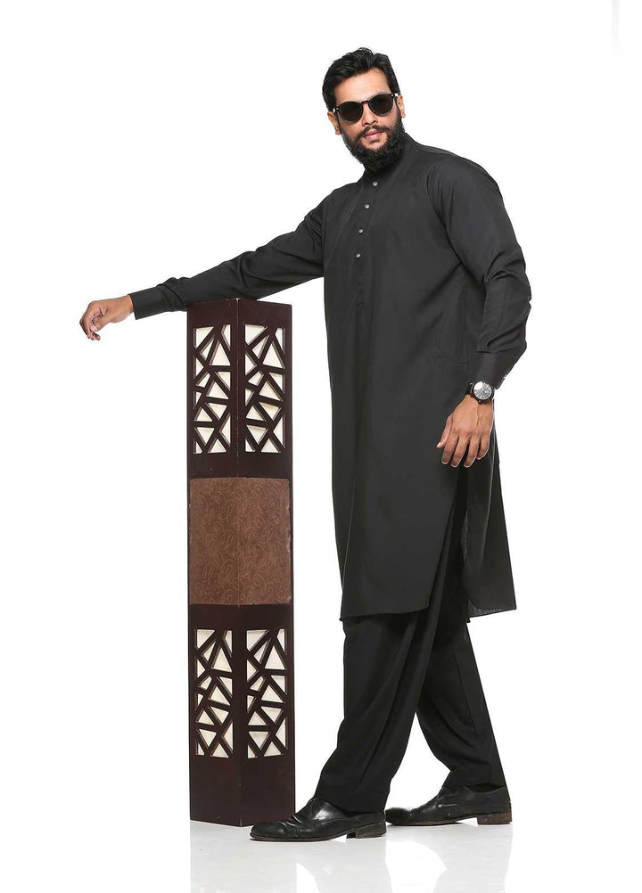 Sanaulla Exclusive Range Wash N Wear Formal Shalwar Kameez for Men -  BC C763 Black