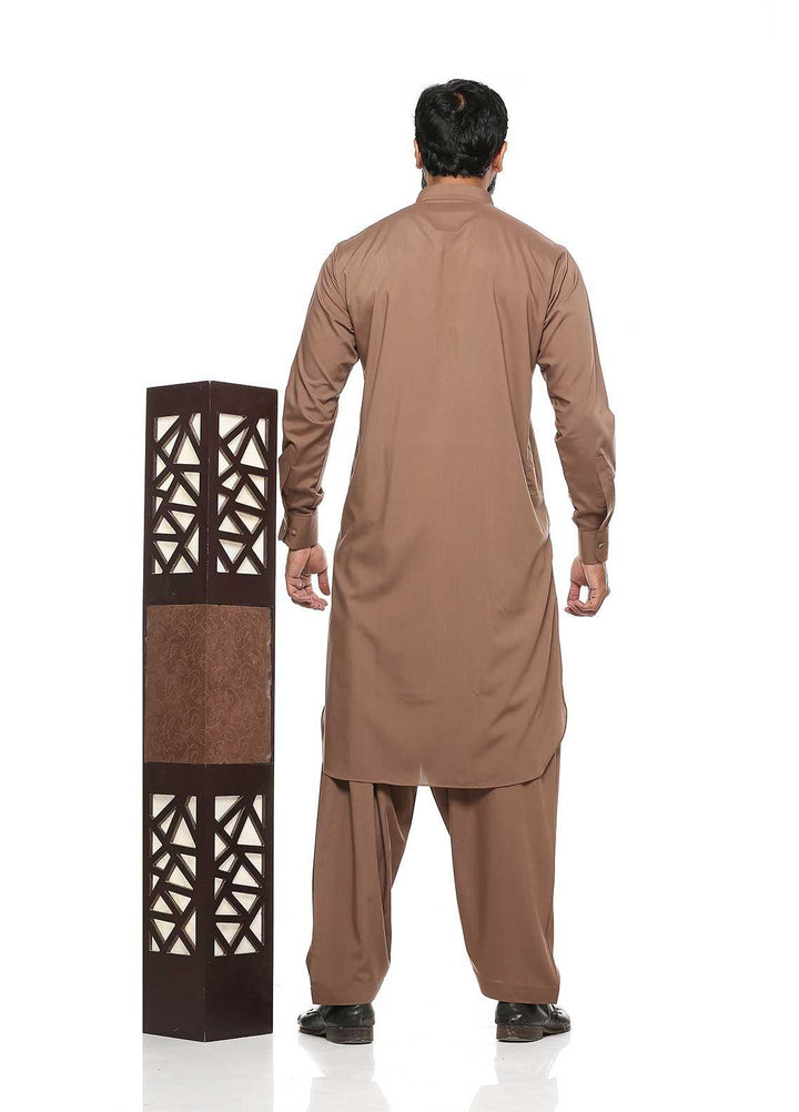 Sanaulla Exclusive Range Wash N Wear Formal Men Shalwar Kameez -  BC C763 Brown