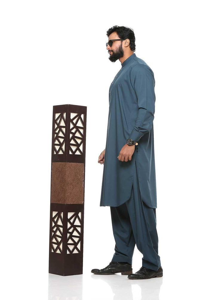 Sanaulla Exclusive Range Wash N Wear Formal Men Shalwar Kameez -  BC C763 Green